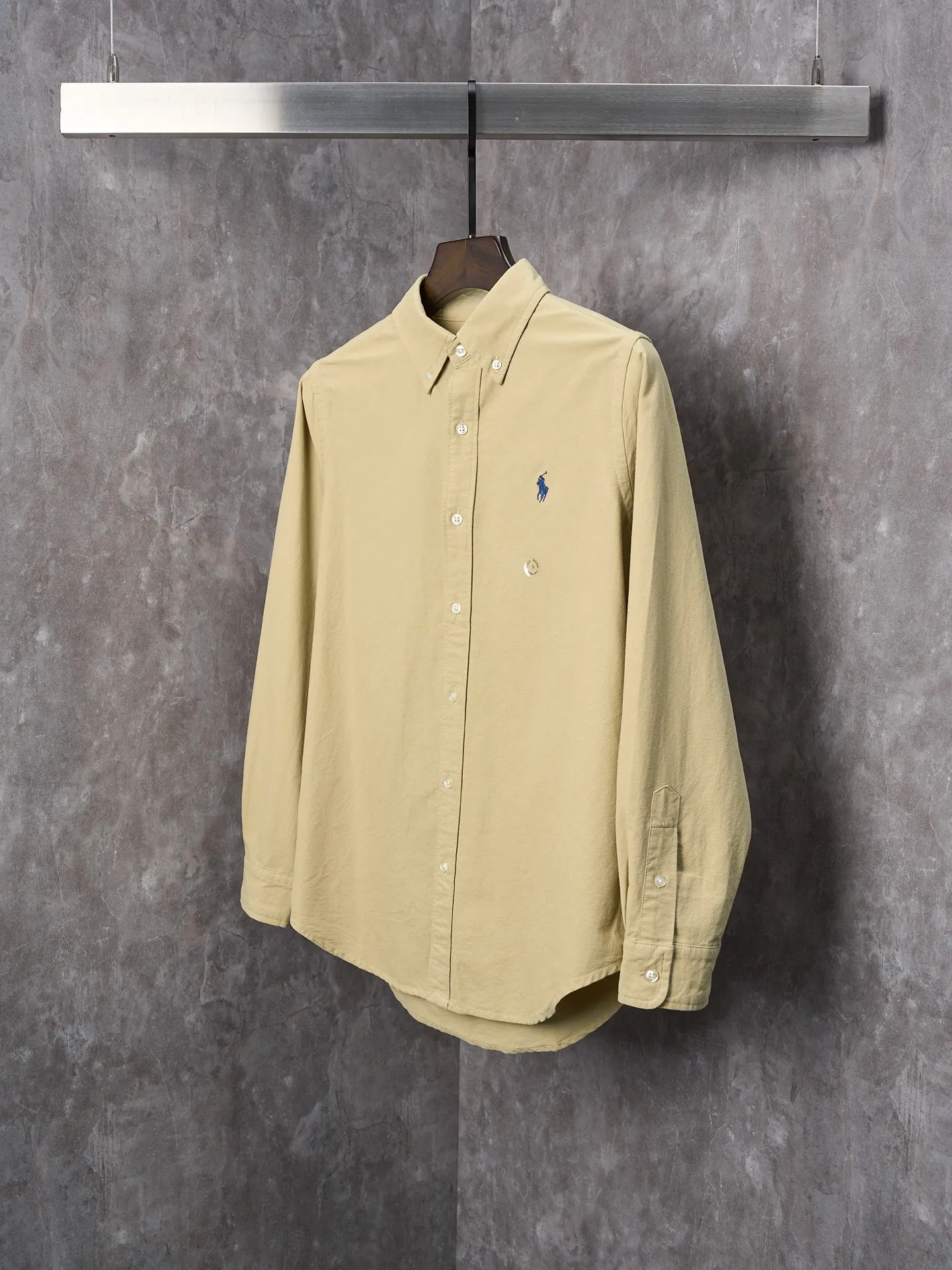 P340 Actual hanging auction】Ralph Lauren/Ralph Lauren couples must-have solid color pony embroidered cotton long-sleeved shirt [Ready stock] XS S M L XL